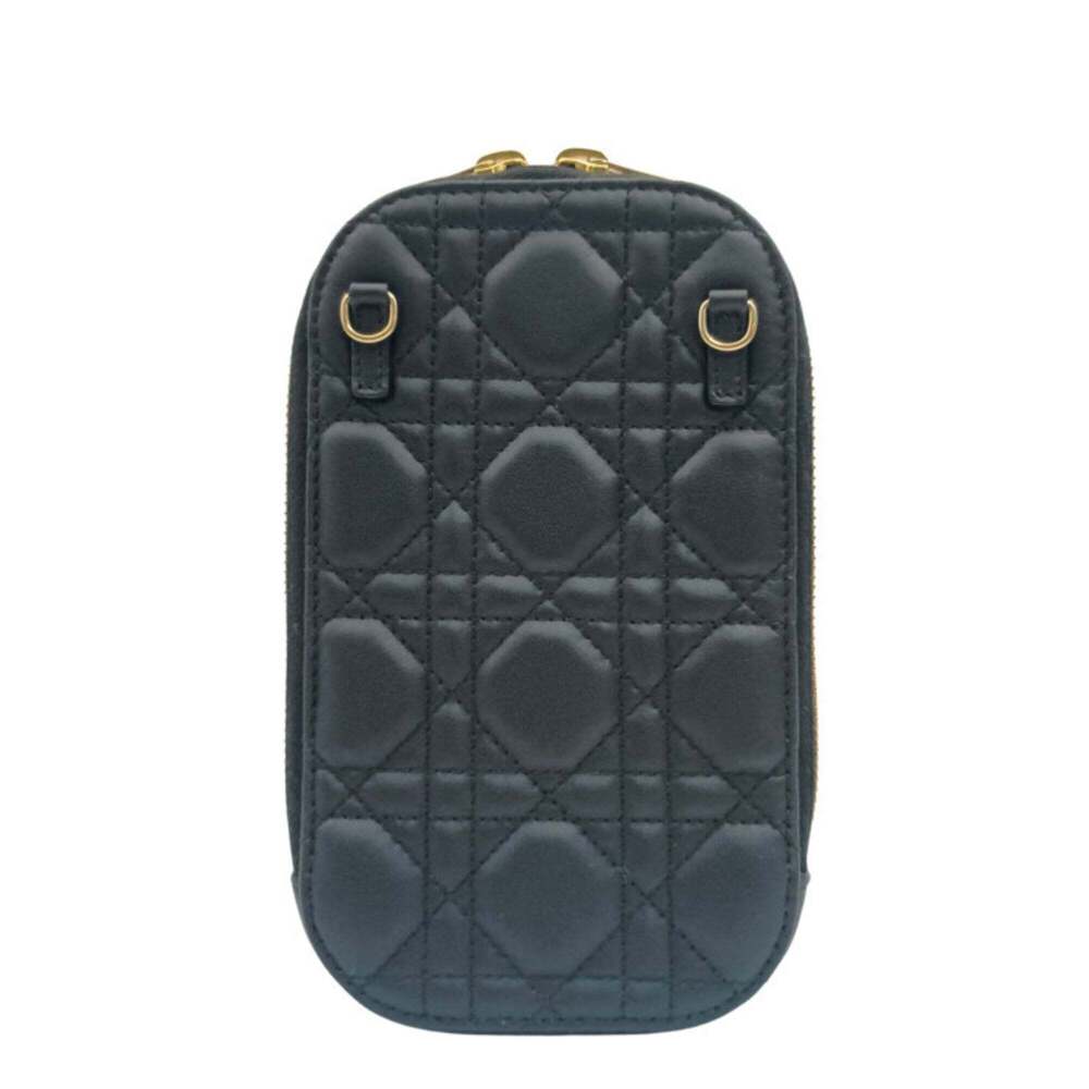 CHRISTIAN DIOR Black Leather Pochette Shoulder Bag - Picture 3 of 7